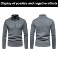 thumbnail image 3 of Camisas deportivas para correr para hombre, jersey de forro polar con cremallera de 1/4, sudaderas de manga larga (gris), 3 of 5