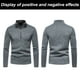 thumbnail image 3 of Camisas deportivas para correr para hombre, jersey de forro polar con cremallera de 1/4, sudaderas de manga larga (gris), 3 of 5