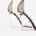 thumbnail image 5 of Cape Robbin Magnetic Snake Translucent Wedge High Heel Tie Up Open Toe Sandal (8, Snake), 5 of 5