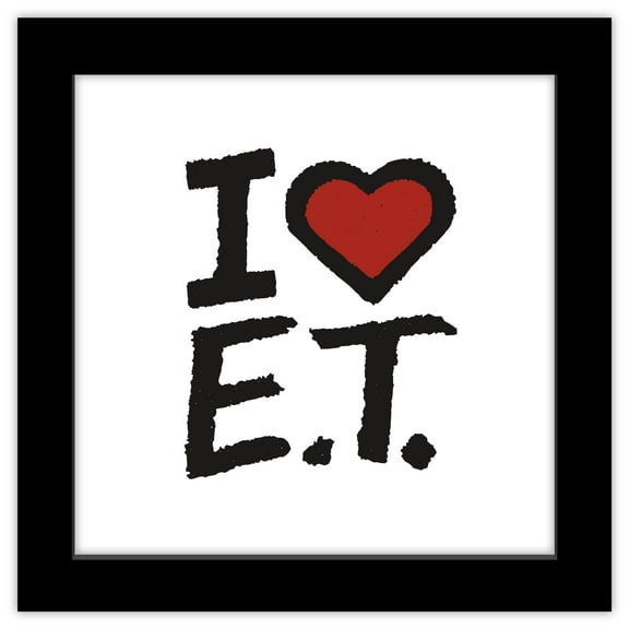 Gallery Pops E.T. The Extra-Terrestrial - I Love E.T. Icon Wall Art, Black Framed Version, 12" x 12"