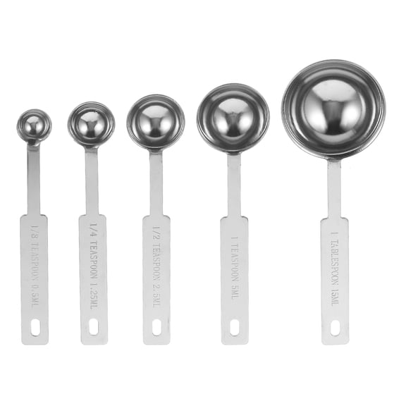 CHICHUMID Metal Measuring Spoons, Stainless Steel, Plated Silver, Precise Dosage, Easy Storage, for Kitchen