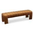 thumbnail image 1 of Meridian Furniture Andaz 17.5" Velvet & Solid Wood Bench in Saddle, 1 of 8