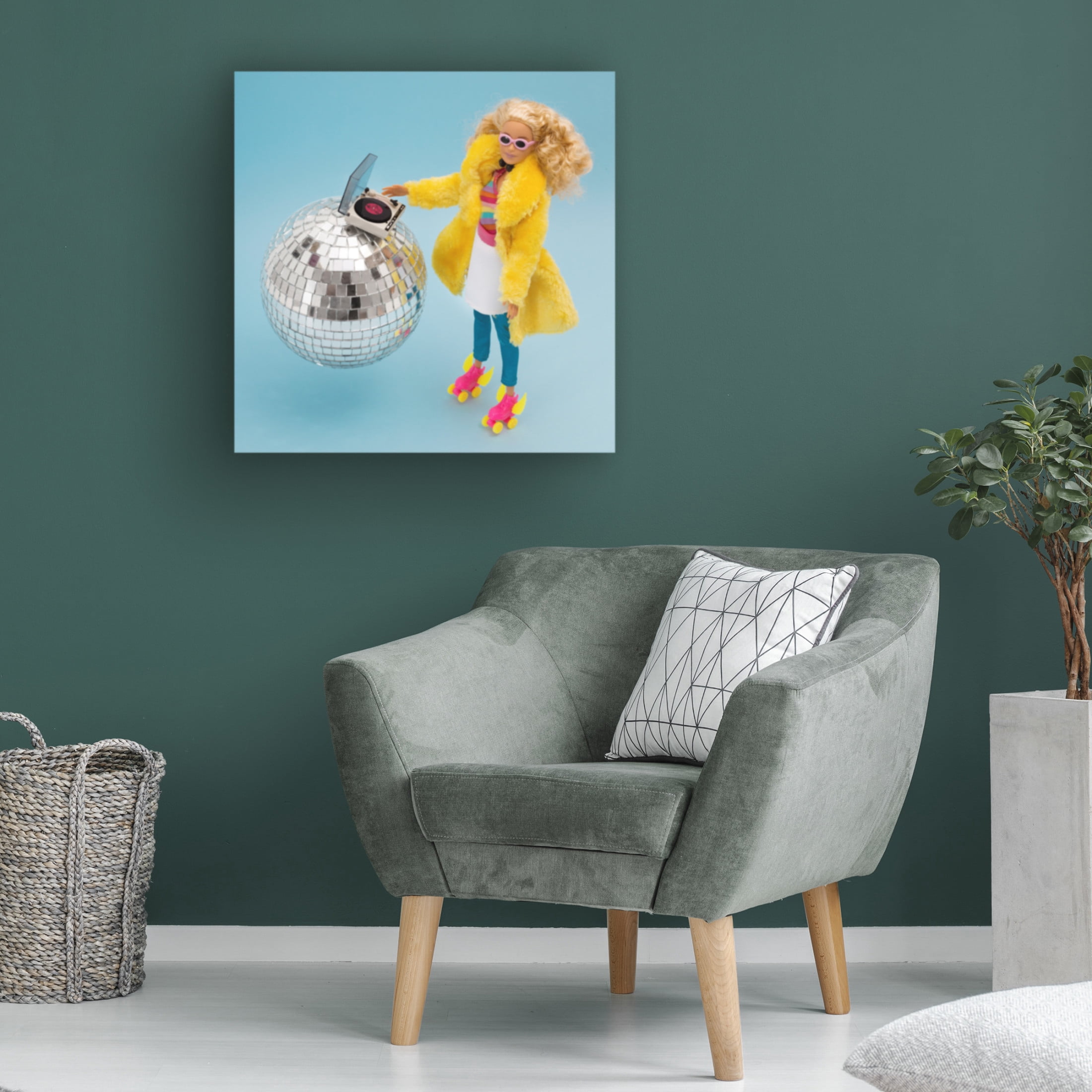 Canvas Wall Art - Julia Ramiro 'Dj' Wall Art for Living Room, Bedroom, or Office Décor by Trademark Fine Art - 18 x 18 Inches