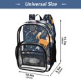 thumbnail image 4 of Large Clear PVC Backpack Heavy Duty See Through Backpack for Adults Work Travel, Triba-fox Printed 12L, 4 of 8