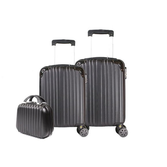 SET MALETAS DE CABINA Y NECESER JON 5832 3 PIEZAS NEGRO