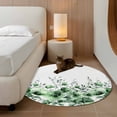 thumbnail image 2 of Small Round Rug 3Ft Washable Non-Slip, Green Blooms Floral Circle Area Rugs for Living Room Bedroom, Farmhouse Spring Flowers Botanical Indoor Floor Mats Carpet Runner for Home Decor, 2 of 8