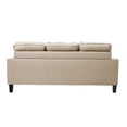 thumbnail image 5 of Poundex 3-Pcs Beige Polyfiber Linen-Like Fabric Sectional Set, 5 of 8