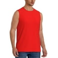 thumbnail image 2 of Uemuo Red Pattern Men's Sleeveless T-Shirt,Muscle Athletic Tank Top, Moisture-wicking Quick-dry Breathable Classic Tee Top for Gym Run Outdoor Sports-Small, 2 of 8