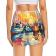 thumbnail image 2 of Lsque Colorful Fishing Boats Printed Women's Running Shorts with Liner Pockets,Elastic Quick Dry Workout Athletic Gym Yoga Shorts,Womens High Waist Shorts-Medium, 2 of 9