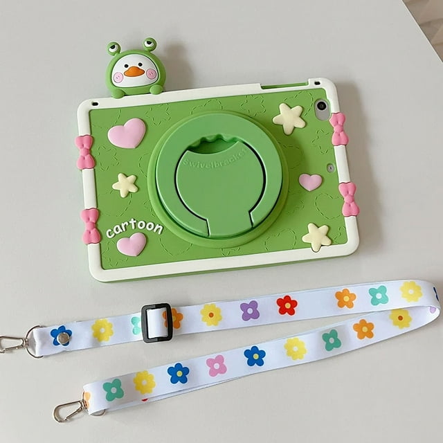 Cartoon Frog Case For Xiaomi Redmi Pad SE 11 inch 2023 Tablet Case Xiaomi Redmi Pad SE MI Pad 5/5Pro Xiaomi 6/6Pro Soft Silicone frog with Strap Redmi Pad SE 11in