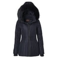 thumbnail image 4 of Womens Winter Coat Faux Fur Trim Hooded Down Alternative Puffer Jacket - Navy (3X), 4 of 4