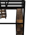 thumbnail image 4 of Metal Loft Bed With Desk And Guardrail - Functional Bedroom Piece, Black Guardrails Essential,, 4 of 7