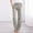 Gray, variant on Ichuanyi Womens Pants , Women Casual Cotton And Linen Solid Drawstring Elastic Waist Long Straight Pants