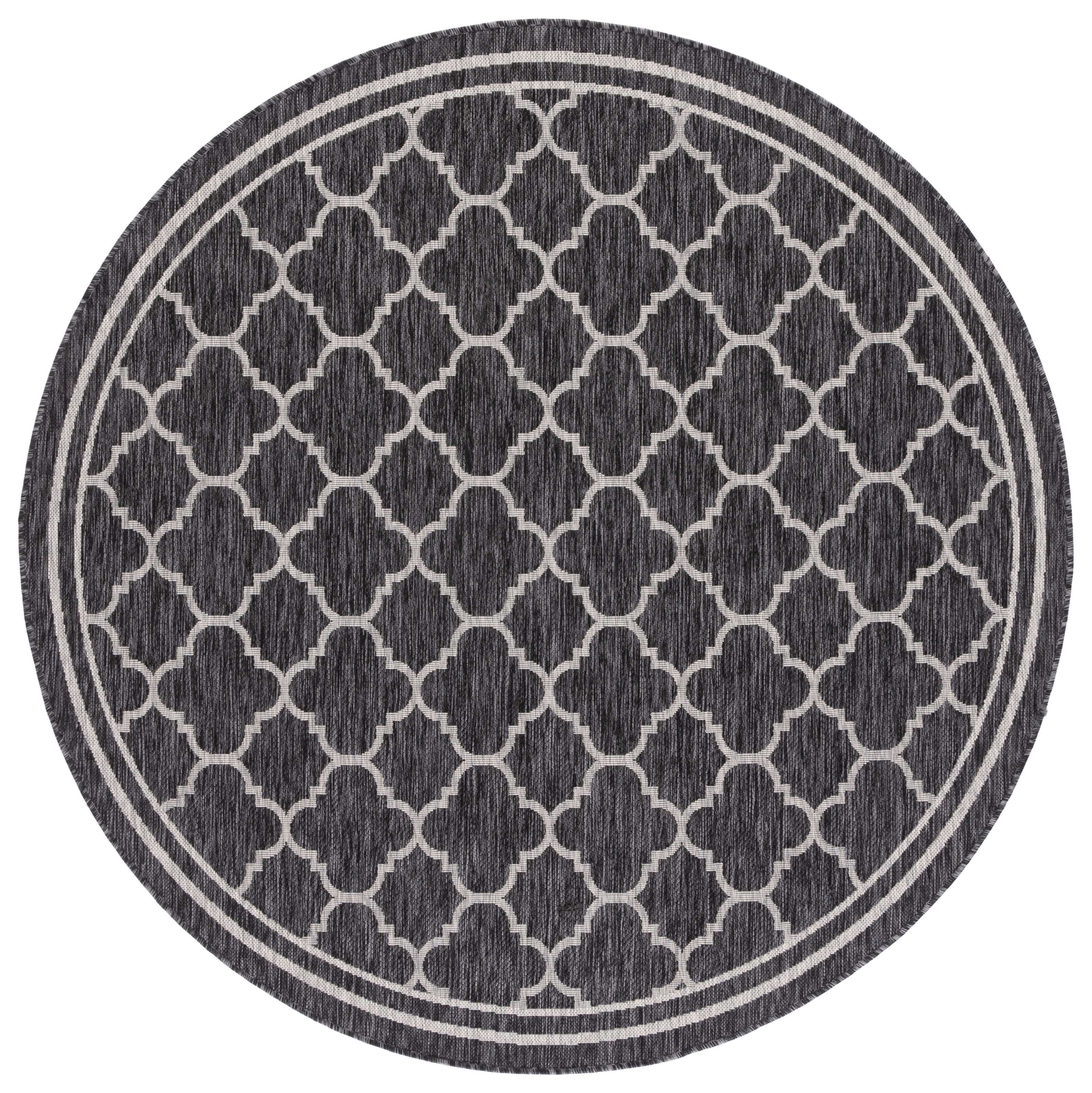 Safavieh Courtyard Claudia Geometric Indoor/Outdoor Area Rug, Black Charcoal, 6'7" x 6'7" Round