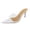 White, variant on Clear Stiletto Heels for Women Pointed Open Toe Summer Slip on Mules Sexy Sandals Party Wedding Prom Dress Casual Shoes Khaki Size 6