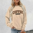 thumbnail image 4 of Coffee Weather Sweatshirts for Women 2025 Fall Winter Long Sleeve Crewneck Cute Coffee Sweatshirt Pullover Tops, 4 of 5