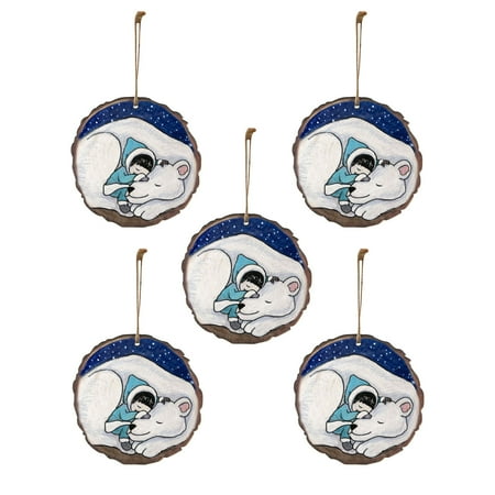 

AXXD Christmas Decorations Hanging Ornaments Lovely Christmas Round Wooden Hanging Animal Print Pendant Room Decor For Rollback