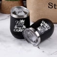 thumbnail image 6 of King of The Camper Wine Tumbler, Outdoor Camping Gifts Coffee Mug Cup, Camp Wine Glass Stemless Tumblers with Lid Stainless Steel Insulated Vacuum, RV Gifts for Campsite Travel Camping 12 Oz, 6 of 6
