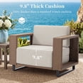 thumbnail image 4 of Ebello Outdoor Sofas & Sectionals - 4 Seater Wicker Sofa and 2 Ottomans Gathering Seating with Thick Cushions Brown & Beige - 4S-18, 4 of 8
