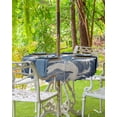 thumbnail image 3 of nqOlkjepod Vintage Navy Blue Outdoor Tablecloth with Umbrella Hole & Zipper, Marble Abstract Art Round Table Cover 54 Inch, Dining Waterproof Table Cloth Protector for Patio/Party/Picnic, 3 of 7