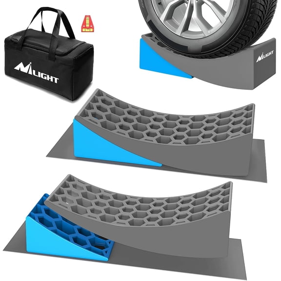 Nilight Camper Leveling Blocks, Leveling System for Single Dual Axle Travel Trailers, Suitable for More Types of Tyres, 2 Packs