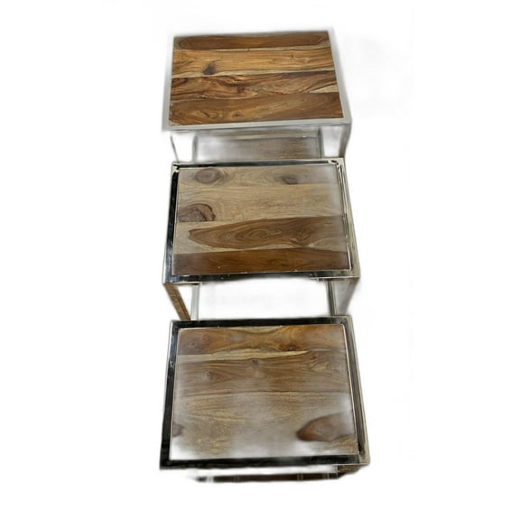 Set of 3 Modern Rustic Nesting Tables