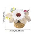 thumbnail image 3 of Fall Tabletop Decor, Artificial Flower Arrangement in Woven Basket with Pumpkin and Maple Leaf for Mantel Shelf and Thanksgiving Centerpiece Display, Preassembled Potted Floral Accent, 3 of 6