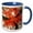 Blue/White, variant on 3drose, Skyward View of Maple Tree in Pine Forest, Upper Peninsula, Michigan, 11oz Two-tone Yellow Mug