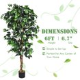 thumbnail image 2 of Patiojoy Artificial Ficus Silk Tree Faux Potted Greenery Ficus Plants Decorations, 2 of 6