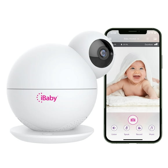 iBaby M8L 1080P Smart Baby camera Monitor, WiFi Baby Monitor avec Vision Nocturne Améliorée 2 Way Talk Motion Criant Alerte Berceuses 360A Pan 110A Tilt White