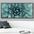 thumbnail image 2 of wall26 - 3 Piece Framed Canvas Wall Art - Sharp Pointed Agave Plant Leaves - Modern Home Art Stretched and Framed Ready to Hang - 16"x24"x3 Black, 2 of 5
