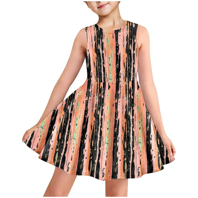 Xdegoge Robe Jaune à Fleurs pour Filles Taille 10-12, Robe d'Été pour Filles pour Vacances à la Plage, Robes pour Petites Filles Taille 5-6, Vêtements pour Filles Taille 18, Ropa de NiñOs, Mes Commandes Récentes Multicolore 7 Ans