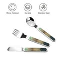 thumbnail image 3 of Cauagu Vintage Pattern Fox Print 3-Pieces Toddler Cutlery Set , Kids Silverware Set with Spoons Forks & Knife Stainless Steel Utensils for Kids Dishwasher Safe, 3 of 8