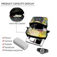 thumbnail image 4 of FUIALDOLG Black Cat Floral Crossbody Bag, Polyester Lightweight Messenger Bag for Daily Travel and Casual Shopping, 4 of 8