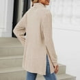 thumbnail image 4 of Ediodpoh Women's Half Turtleneck Long Sleeved Loose Split Pocket Sweater Top Womens Sweaters Beige M, 4 of 8