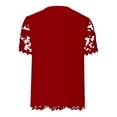 thumbnail image 3 of kaondbfi Summer Tops for Women Lace Crochet Embroidery Crewneck T Shirts Casual Short Sleeve Elegant Work Blouses Womens Essentials Fashion Clothing, 3 of 4