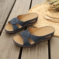 thumbnail image 5 of Dakaela Womens Orthopedic Wedge Sandals Arch Support Comfortable Slip on Slides Summer Beach Vacation Dressy Walking Shoes Blue 9.5, 5 of 7