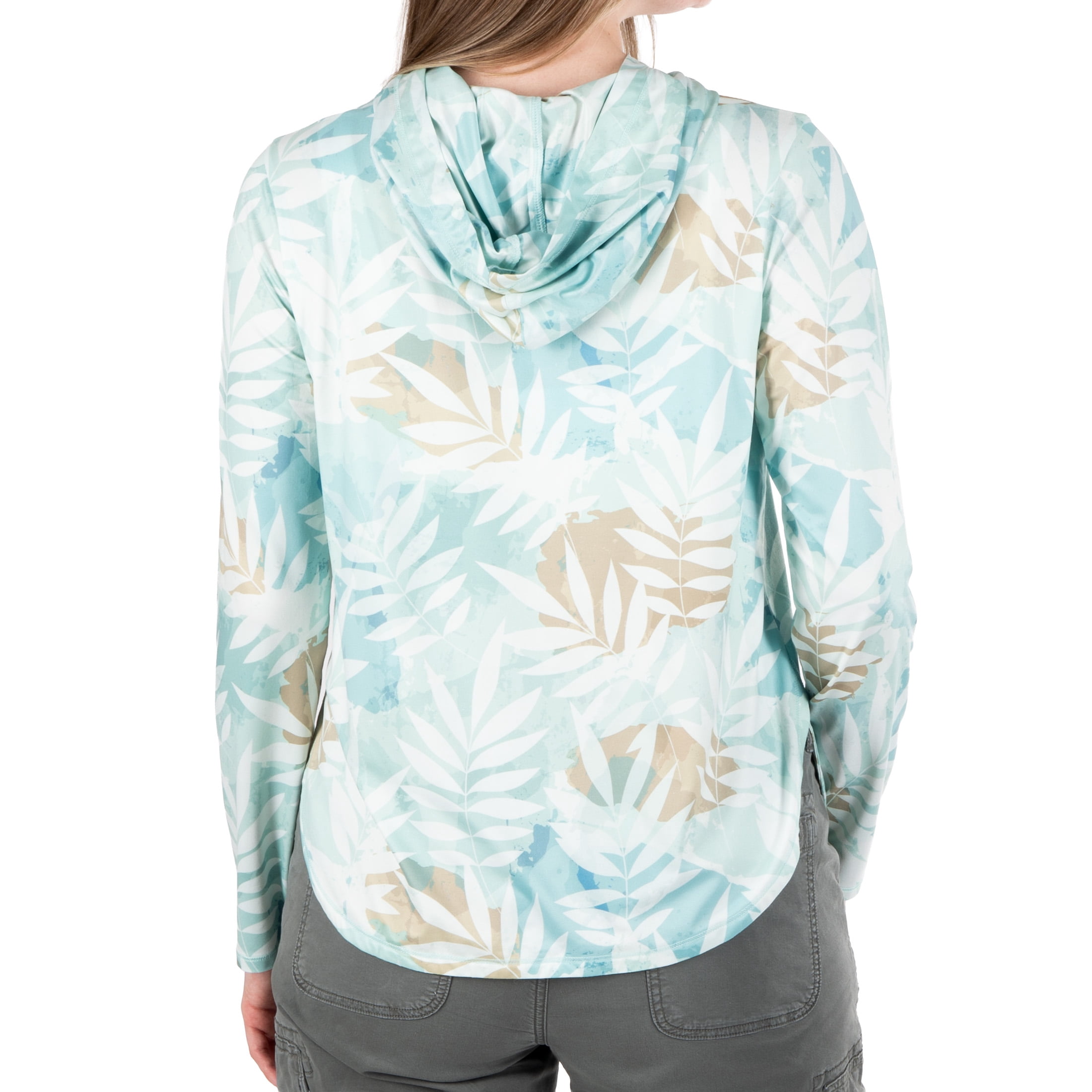 Realtree Women's Long Sleeve Performance Fishing Hoodie, Sea Spray, 2XL