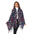 thumbnail image 3 of FORMRS Womens Scarf Winter Soft Long Big Warm Shawls Wrap Tassel Scarves, Red Starry Pattern, 3 of 9