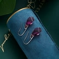 thumbnail image 2 of S.Leaf Crystal Teardrop Earrings S925 Sterling Silver Dangle Earrings Gold Plated Earrings for Women（Silver+Purple）, 2 of 6