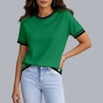 thumbnail image 2 of jiaxiM Short Sleeve Sweater for Women Light-Weight Crew Neck Summer Tops Dressy Casual Women's Clothes 2026, S-XXL, 2 of 3