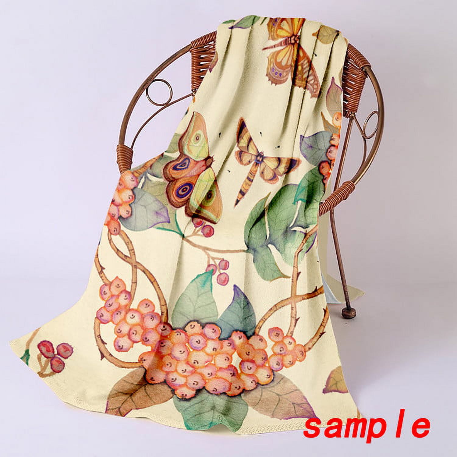 ZKGK Red Rose Flower Floral Pattern Hand Towel Bath Towels