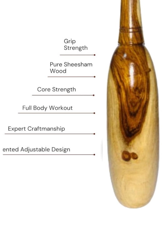 Sports Warrior Club | Natural Wooden Indian Clubs/Mugdar/Meel/Clubbell/Karla Kattai/Weight for Exercise (4, Kilograms)