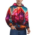 thumbnail image 2 of Kdxio Colorful Stone World Print Mens Casual Hooded Collar Drawstring Hoodies Pullover Sweatshirts Casual Long Sleeve Shirts-Medium, 2 of 7