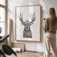 thumbnail image 2 of Let's go outside - Illustration Deer Wildlife Winter Animal Humor Sketch Oak Framed Wall Art Print 9 x 12 inches, 2 of 15