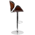 thumbnail image 3 of Walnut Bentwood Adjustable Height Barstool with Curved Back and Black Vinyl Seat, 3 of 9