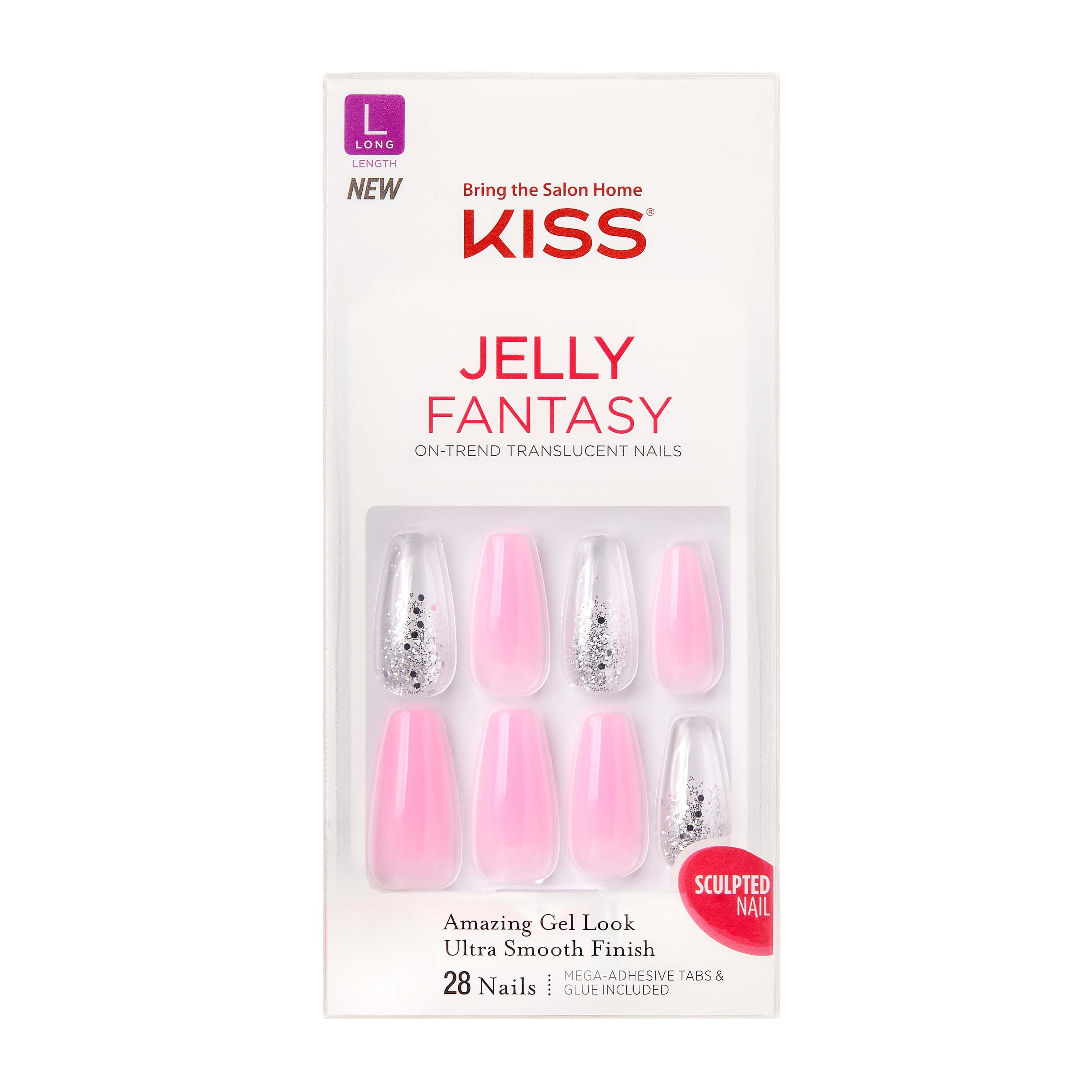 KISS Gel Fantasy Jelly Nails - Sweatpants, Long, Coffin Shape