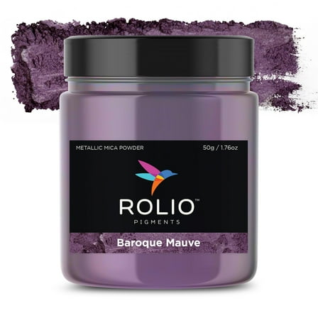 Rolio Metallic Mica Powder - Baroque Mauve (50G / 1.76oz) - 1 Jar of Metallic Pigment Powder for Epoxy Resin, Dye, Soap Making, Nail Polish, Paint, Candle Making, Bath Bombs, Slime
