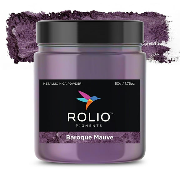 Rolio Metallic Mica Powder - Baroque Mauve (50G / 1.76oz) - 1 Jar of Metallic Pigment Powder for Epoxy Resin, Dye, Soap Making, Nail Polish, Paint, Candle Making, Bath Bombs, Slime