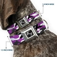 thumbnail image 2 of Buckle-Down Pet Collar, Dog Collar Metal Seatbelt Buckle, Camo Purple Black Gray White, 20 to 31 Inches 1.5 Inch Wide, 2 of 8